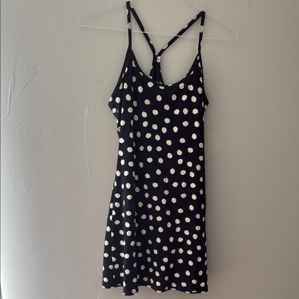 Outdoor Voices Black and White Polka Dot Mini Dress small